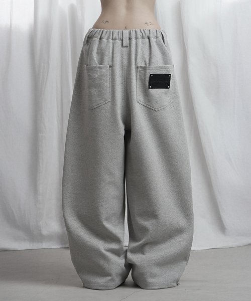 Panel Pocket Wide Training Pants (Melange Gray)