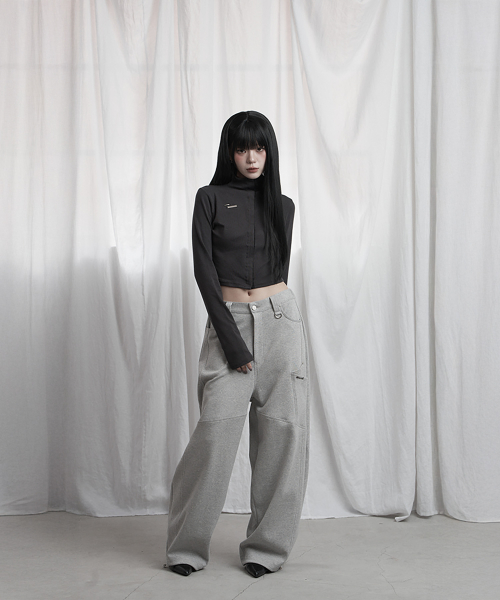 Panel Pocket Wide Training Pants (Melange Gray)