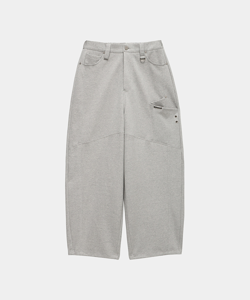 Panel Pocket Wide Training Pants (Melange Gray)