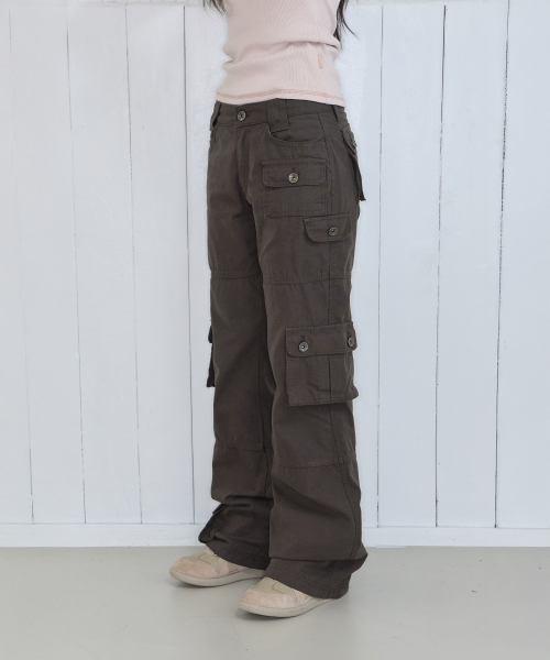 MULTI POCKET CARGO PT DEEP BROWN