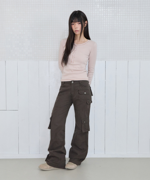 MULTI POCKET CARGO PT DEEP BROWN