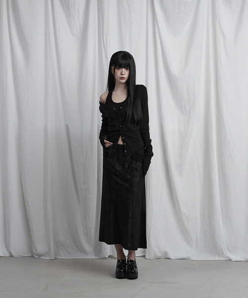 Halter Neck Slim Cardigan (Black)