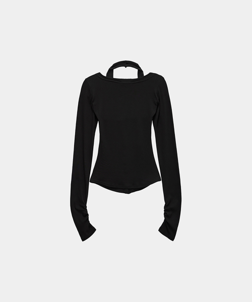 Halter Neck Slim Cardigan (Black)