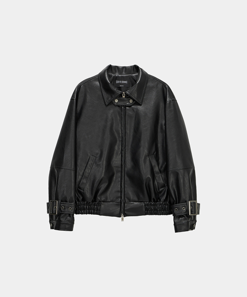 Cross Lace Leather Jumper (Black)