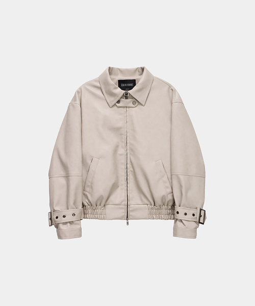 Cross Lace Leather Jumper (Beige)
