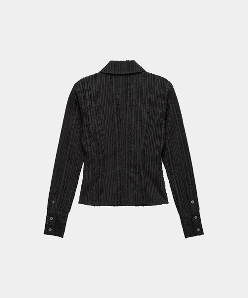 Lace Panel Slim Shirt (black)