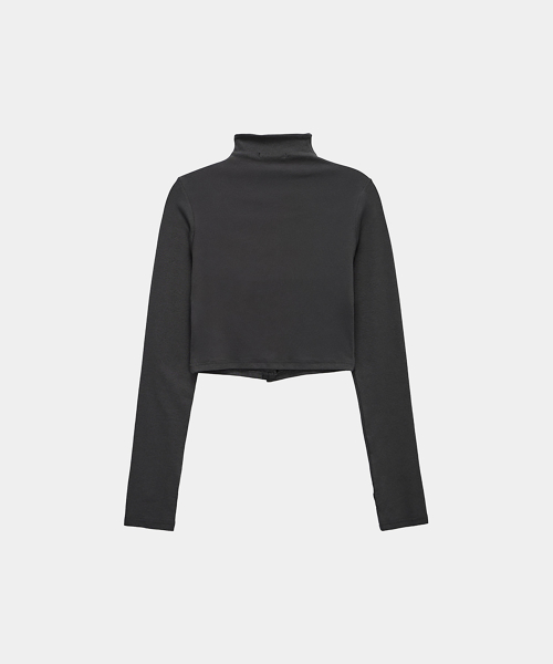Snap Front Crop Top (Charcoal)
