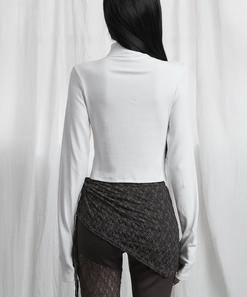 Snap Front Crop Top (White)