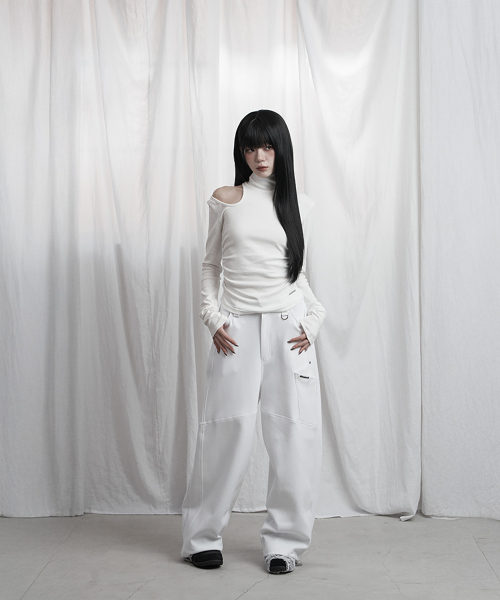 Snap Front Crop Top (White)