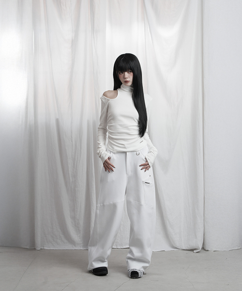 Snap Front Crop Top (White)