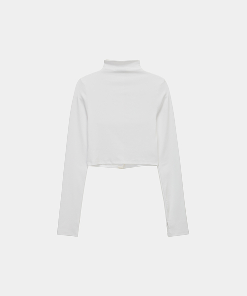Snap Front Crop Top (White)
