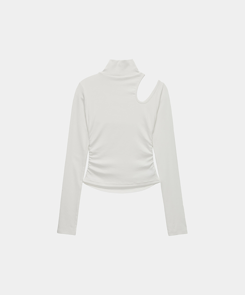 High Neck Shoulder Cut-Out Top (Ivory)