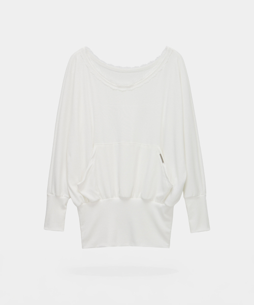 Lace Drape Off-Shoulder Top (White)
