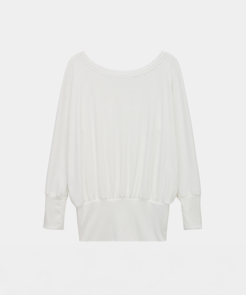 Lace Drape Off-Shoulder Top (White)