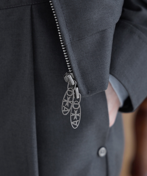 [SET-UP] Urban Half-Neck Harrington Jumper, CHARCOAL