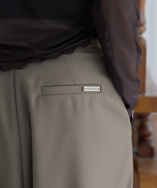[SET-UP] Urban Semi-Wide Wrap Belt Slacks, TAUPE