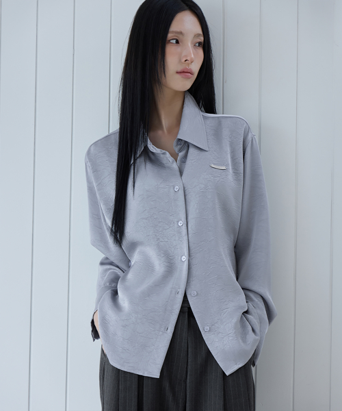 Satin Button Waist Blouse, IVORY