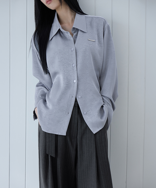 Satin Button Waist Blouse, IVORY