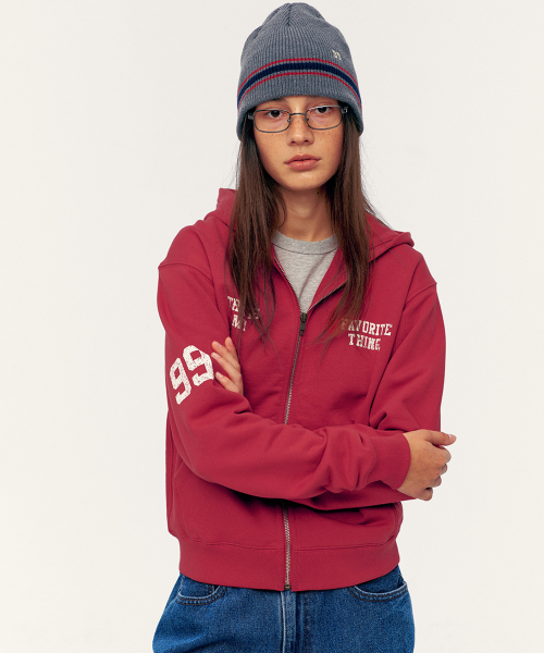 T.I.F Hooded Zip-Up Red