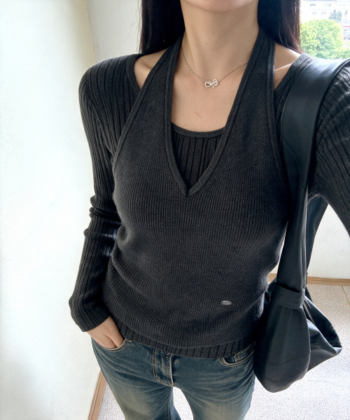 Vneck Layered Pullover RMKAG4TR12
