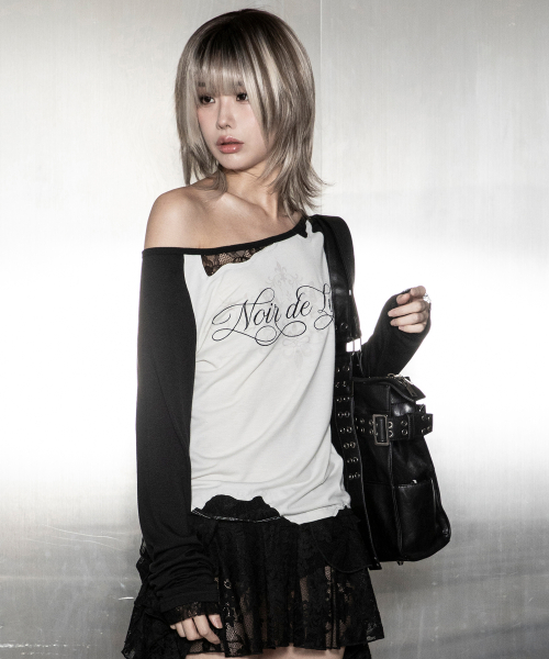 GBOT001 누아 드 리스 레이스 원숄더 롱슬리브 G26TL8003WH (WHITE)