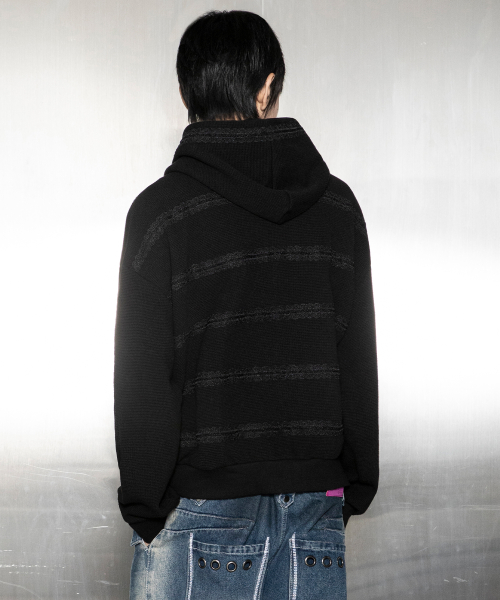 GBOHD002 플뢰르 레이스 와플 후드 집업 G26WZ8005BK (BLACK)