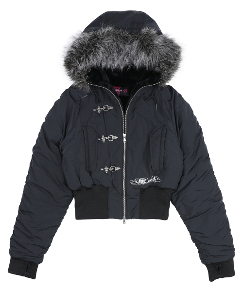 GBOJ001 토글 후디드 크롭 패딩 숏 파카 G26OH007BK (BLACK)