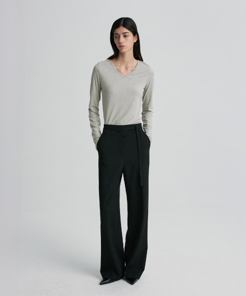 ASYMMETRIC ZIP TROUSERS BLACK