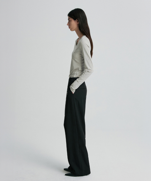 ASYMMETRIC ZIP TROUSERS BLACK