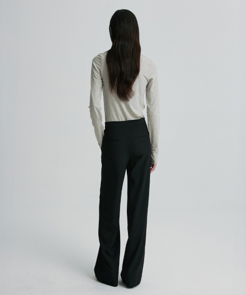 ASYMMETRIC ZIP TROUSERS BLACK