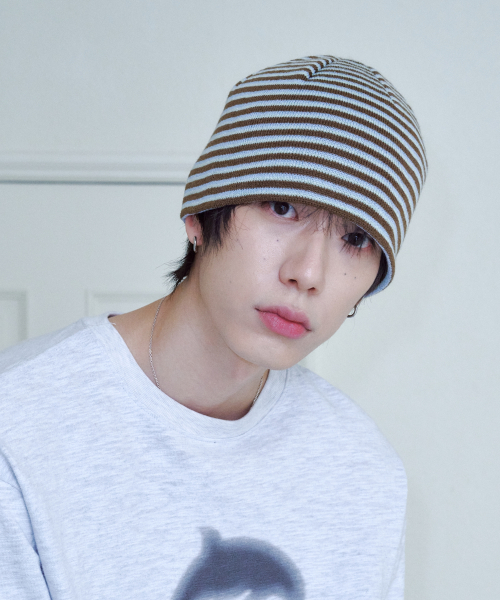 211 Stripe Beanie (Brown)