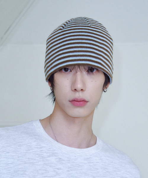 211 Stripe Beanie (Brown)