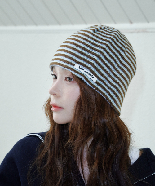 211 Stripe Beanie (Brown)