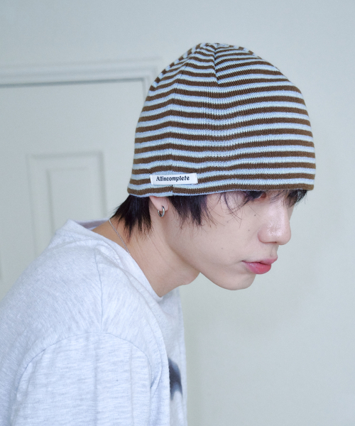 211 Stripe Beanie (Brown)