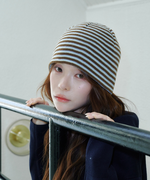 211 Stripe Beanie (Brown)
