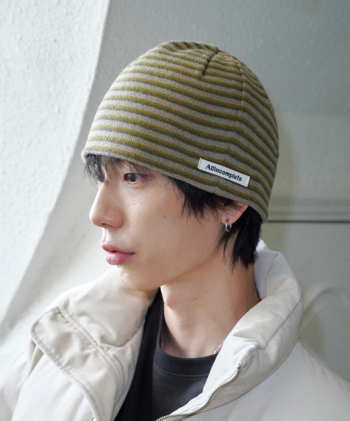 211 Stripe Beanie (Beige)