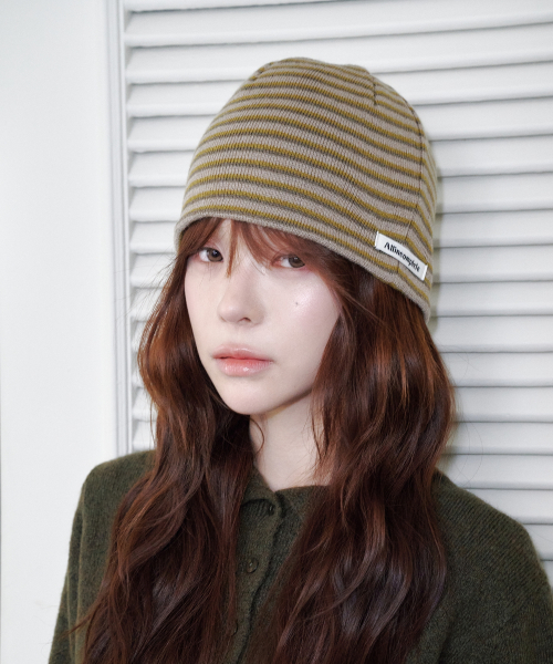211 Stripe Beanie (Beige)