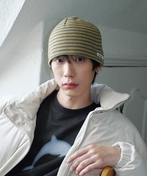 211 Stripe Beanie (Beige)