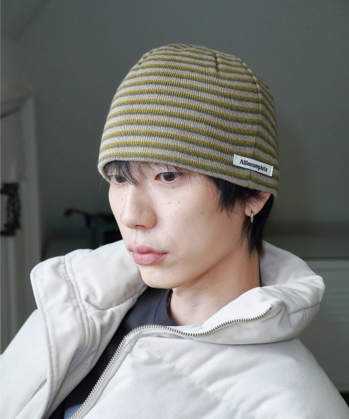 211 Stripe Beanie (Beige)