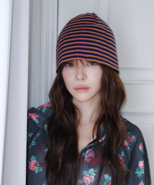 211 Stripe Beanie (Navy)