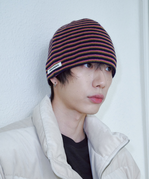 211 Stripe Beanie (Navy)