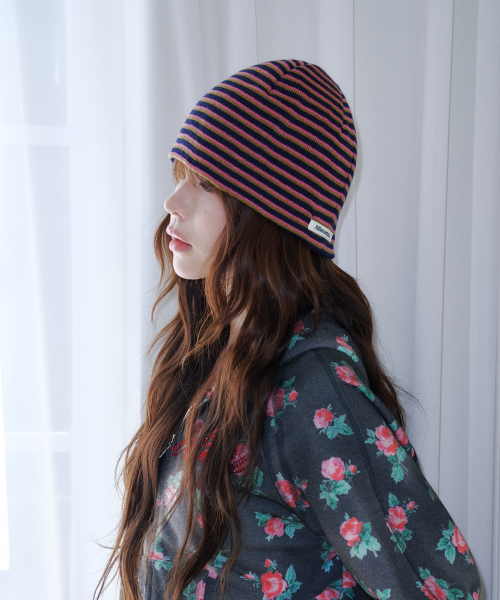 211 Stripe Beanie (Navy)