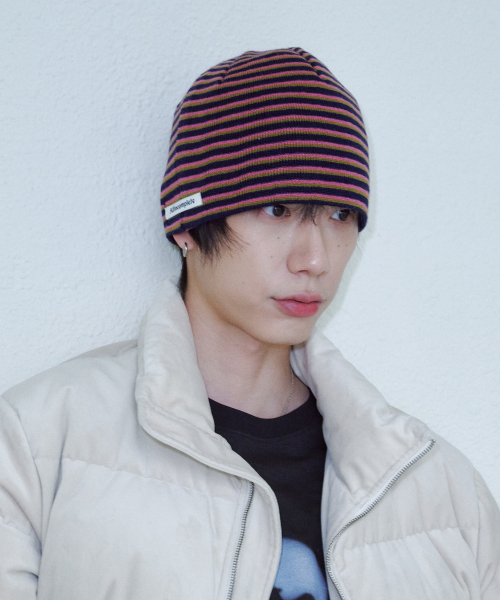 211 Stripe Beanie (Navy)