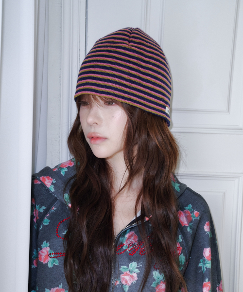 211 Stripe Beanie (Navy)