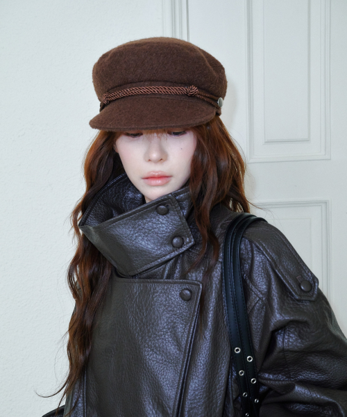 Wool Knotted Rope Marin Cap (Brown)