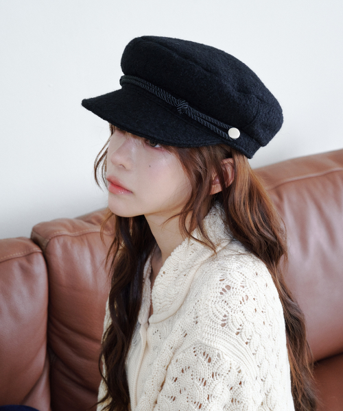 Wool Knotted Rope Marin Cap (Black)