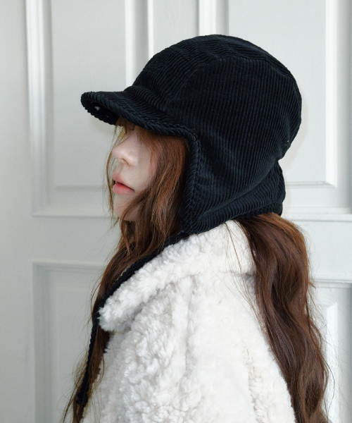 Polka Dot Fleece Trooper Hat (Black)