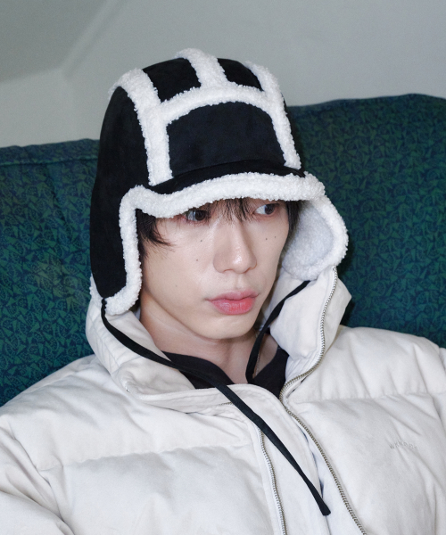 Teddy Outline Trooper Hat (Black)