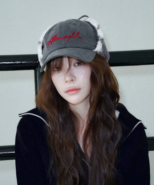 Dalmasian Earflap Cap (Charcoal)