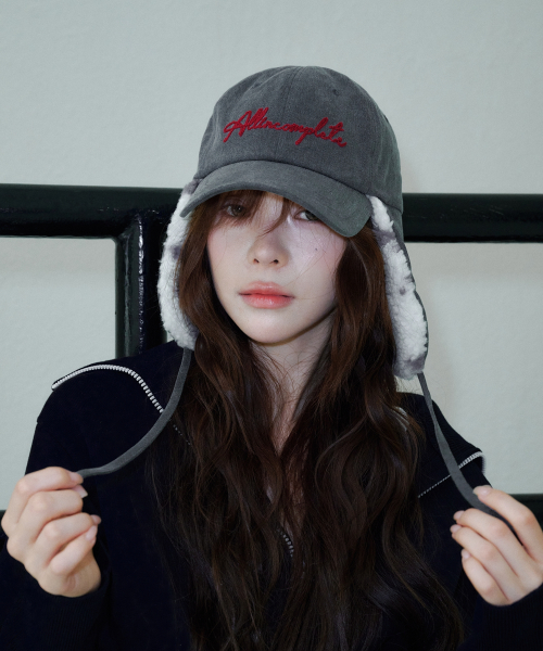 Dalmasian Earflap Cap (Charcoal)